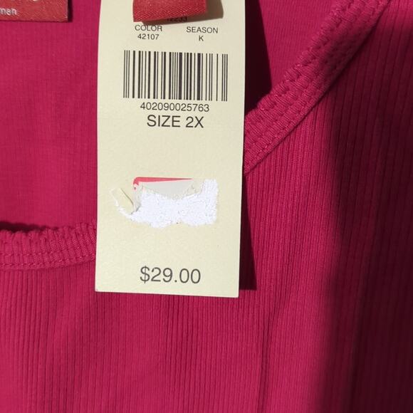 New Valerie Stevens Red Tank Top – Size 2X 0101 - Picture 6 of 7